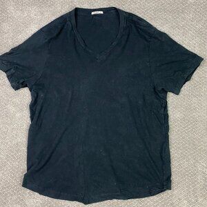 Buck Mason Slub Curved Hem T Shirt Men's XL Fits Large Black BM11001.102